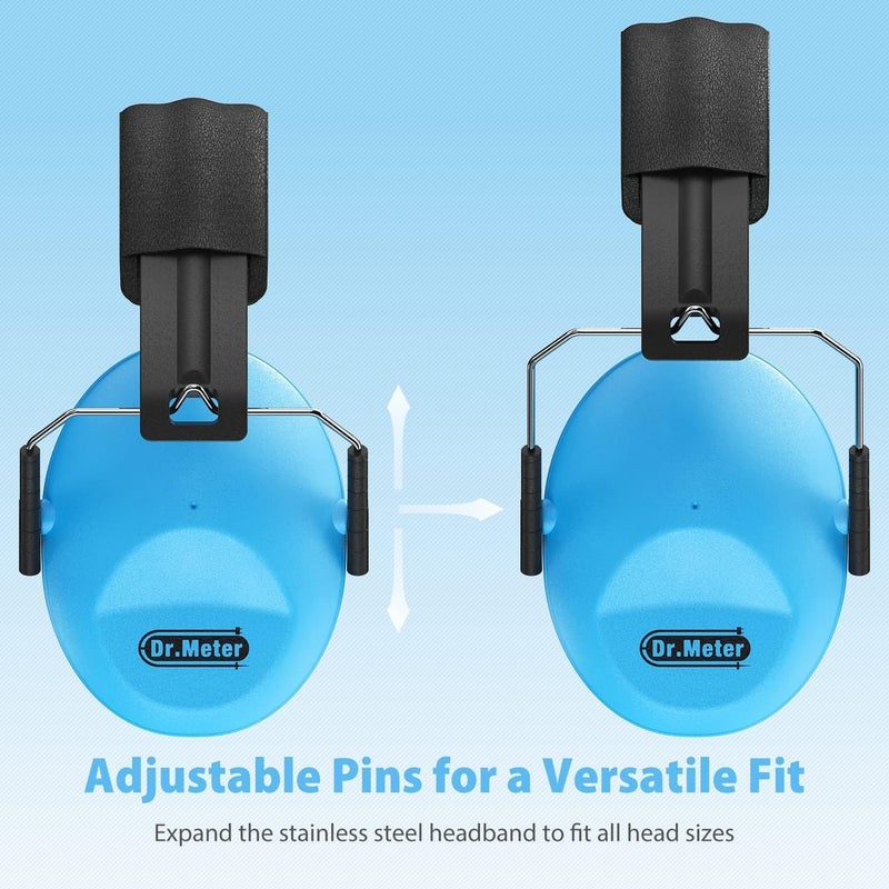 Dr.Meter Ear Muffs for Noise Reduction: EM100 27.4SNR Kids Noise Cancelling Headphones with Adjustable Headband - Adults Kids Ear Protection for Monster Truck Concert Autistic Sensory 2PACK - Image 2